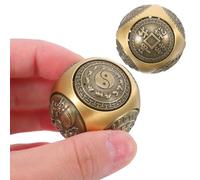 Housoutil 2pcs Boules de Baoding Chinoises en Laiton Or 38mm avec Reliefs Hexagonaux pour Exercice des Mains, Amélioration Dextérité et Circulation Sanguine à Domicile
