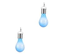 Housoutil 2pièces Ampoule Solaire Suspendue Étanche Led Avec Coque Bleue Pour Décoration Extérieure Et Camping De Heures