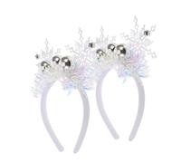 Housoutil 2pièces Bandeau Flocon de Neige de Noël Blanc pour Garçon Fille Accessoires de Coiffure Hiver pour Filles Déguisements et Jeux de Rôle pour Nouvel An