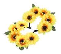 Housoutil 2pièces Bandeaux Tournesol Artificiels Set de Serre-têtes Fleuris Jaunes Accessoire de Coiffure pour Fête Hippie Plage ou Photos Femme