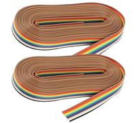 Housoutil 2rouleaux Câble Ruban Idc Câble Flexible Plat Arc-ciel pour Projets Électroniques Câblage Interne et Réparations