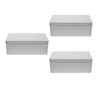 Housoutil 3 Pièces Boîte Boîte En Fer Blanc Boîte De Rangement De Bureau Boîte De Stockage Des Aliments Boîte En Métal Avec Couvercle Boîte De Stockage Des Aliments Boîtes Métalliques