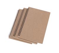 Housoutil 3 Pièces Carnet Kraft pour Étudiants Journal Décriture Écologique avec Couverture Kraft Papier Lisse Confortable pour Prise de Notes Planification et