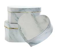 Housoutil 3 Pièces Coffret En Forme De Coeur Titulaires Articles Décoratif Fiançailles Valentin Friandises Lettre Décorations Floral Planteur Étain Papier D'emballage Blanche