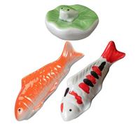Housoutil 3 Pièces Décoration de Poisson Flottant en Céramique pour Aquarium, Étanche et Équilibrée pour Types de Profils, Style Réaliste pour Jardin ou Bassin Décoratif