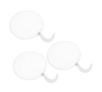 Housoutil 3 Pièces Éventail Pliant Portable Blanc Rond en Plastique et Tissu, Design Simple et Polyvalent, pour Projets D'art DIY et Usage Quotidien