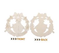 Housoutil 3 Pièces Holiday Wood Cutouts Unfinished Christmas Snowman Wreath Frames For DIY Painting Crafts Lightweight Wooden Hanging Tags With Rope For Festive Decoration