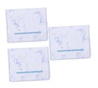 Housoutil 3 Pièces Housse de Protection Vaccinale Organisateur de Certificats Immunisation Marbre Bleu Étanche et Pratique pour Cartes et Passeport
