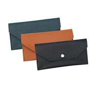 Housoutil 3 Pièces Portefeuille Enveloppe PU Lot de Noir Marron Vert Portefeuille Multi Fonctionnel pour Cartes et Billets Pratique pour Bureau Shopping et Vie Quotidienne