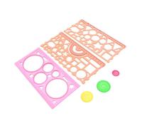 Housoutil 3 Pièces Règle Géométrique Outil de Dessin Modèle de Pochoir pour Étudiants Fournitures Scolaires Colorées Couleur Aléatoire