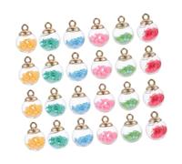 Housoutil 30 Pièces accessoires pendentif charmes fabrication de bijoux pendentifs nombre petit souhait decoration fete décoration fete boules de verre pendentif bijoux bricolage Un verre