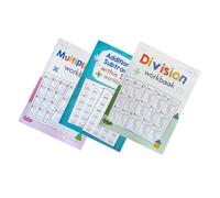 Housoutil 3pièces Cahier Exercices De Mathématiques pour Garçon Fille Multiplication Et Division Fiches Exercices Élémentaires avec Difficulté pour Apprentissage