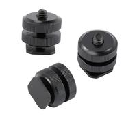 Housoutil 3pièces Griffe Porte-Accessoires Lot de Support Adaptateur pour Appareil Photo Pouce Fixation Flash Caméscopes Trépied Alliage Aluminium Noir