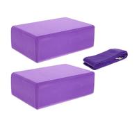 Housoutil 3pièces Set de Briques de Yoga Mousse avec Sangle Étirement pour Pilates Méditation et Exercices de Renforcement Portable et Antidérapant Adapté à Tous Niveaux