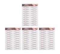 Housoutil 4 Pièces Autocollants pour Sourcils Marron 6d Effet Poils Naturels en Papier Transfert D'eau Réutilisables Adaptés à Toutes Formes de Visage pour Maquillage Semi-permanent