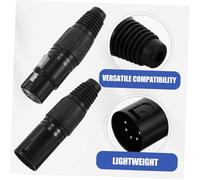 Housoutil 4 Pièces Connecteurs Microphone Broches XLR Cuivre Argenté Adaptateurs Audio Équilibrés Noir Fiche Mâle et Femelle pour Câble Microphone et Conversion Ligne Stéréo