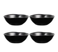 Housoutil 4 Pièces en Céramique Sauce Plats Dip Bols Ronde Assaisonnement Plats Sushi Trempage Bol Soucoupes Bol Mini Apéritif Plaques Assaisonnement Plat Soucoupe Plaques Noir
