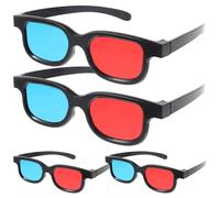Housoutil 4 Pièces Lunettes de Vision 3D en Plastique Léger pour Ordinateur et Smartphone Effet 3D Réaliste pour Films Unisexe pour Hommes et Femmes