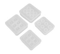 Housoutil 4 Pièces Moule Silicone Perles Résine avec Trous Formes et Carré pour Bijoux DIY Moulage Époxy Crystal Epoxy Head Mold Resin Casting Molds