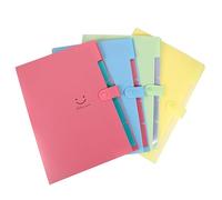 Housoutil 4 Pièces Organiseur de Dossiers Classeur Accordéon Multifenêtres avec Fermeture Sécurisée Rangement Administratif Portable pour Reçus et Documents Bureau Maison Scolaire
