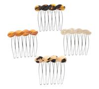 Housoutil 4 Pièces Petits Peignes Latéraux en Acétate Élégants pour Femmes, Accessoires Portables et Doux Cuir Chevelu, Usage Quotidien Bureau