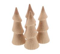 Housoutil 4 Pièces Small Rustic Wood Christmas Trees Blanks For DIY Crafts Unpainted Wooden Ornaments Tabletop Holiday Decorations