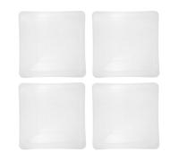 Housoutil 4 Pièces Soucoupe Carrée pour Pot de Fleurs en Plastique PP | Structure Épaisse, Bord Légèrement Relevé, Surface Lisse, pour Jardinières Carrées et Pots en Argile
