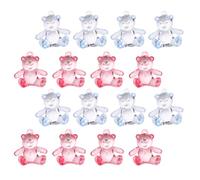 Housoutil 48 Pièces Breloques Soi-même Ours en Acrylique Rose et Bleu, Décoration Créative Mini pour Shower et Bijoux Charme