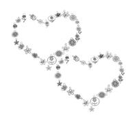 Housoutil 48 pièces Charms pour Bijoux Alliage Style Tibétain Vintage Pendentifs Fleur Tournesol et Rose pour Création de Colliers Boucles Oreilles Bracelets DIY