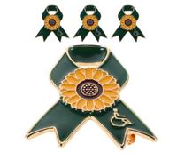 Housoutil 4pcs Épingles à Épingle Tournesol en Alliage Confortable à Porter, Broche Ruban pour Sensibilisation au Handicap Lors D'événements Caritatifs et Activités de Bénévolat