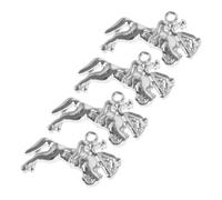 Housoutil 4pièces Pendentif Cheval Métal Petite Breloque Homme à Cheval Pour Fabrication De Bijoux Breloque Portable