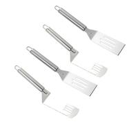 Housoutil 4pièces Spatules de Cuisine Acier Inoxydable Ustensiles Multifonctions pour Steak et Pizza Résistantes et Faciles à Nettoyer Accessoires Idéals pour Barbecue et Cuisine Maison