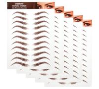 Housoutil 5 Autocollants Sourcils Marron à Transfert d'Eau Imperméables Autocollants pour Maquillage Sourcils Réalistes Produits de Beauté pour Modelage et Épilation Usage Professionnel et