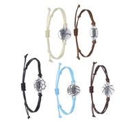 Housoutil 5 Bracelets de Sport à Breloques Balle en Fil Ciré Tressé Étanche, Ajustables, Décoratifs pour Accessoires Sport Homme et Femme, Présent Équipe