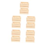 Housoutil 5 Ensembles Miniature Caisse Pour Maison De Poupée Paniers Polyvalents Pin Pour Rangement Décoratif Daliments Et Boissons Miniatures Accessoires Décoratifs Pour 2 Pièces * 5