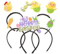 Housoutil 5 Pièces Bandeau de Cheveux Cartoon Lapin de Pâques pour Filles Garçon et Filles, Léger et Non Décolorant en Plastique et Feutre, pour Fête de Pâques et Costume Festif