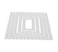Housoutil 5 pièces Matrices de Découpe Métal Rectangulaires Dentelle pour Scrapbooking DIY Compatibles Papier et Tissus Fins Cadres Embossage Décoratifs pour Cartes et Albums