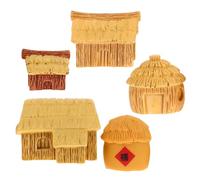 Housoutil 5 Pièces Miniature Maison de Village en Résine, Figurine Campagne