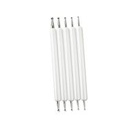Housoutil 5 Pièces Outils de Sculpture Argile Ensemble de Stylos Acier Inoxydable avec Poignée Outils de Modélisation Gaufrage pour Poterie et Projets Art Couleur Blanche