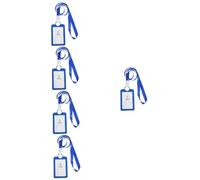 Housoutil 5 Pièces Porte Carte Souple Silicone avec Lanière Protège Cartes Usure Bancaires et Badges Transparent Bleu Standard
