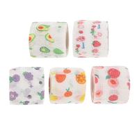 Housoutil 5 rouleaux Bandes Élastiques Auto-adhésives Motifs Fruits Bandages Sportifs Respirants et Souples pour Soutien et Protection Polyvalente