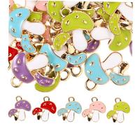 Housoutil 50 Pièces bijoux pendentif champignon joya accessoire rose perles de champignons breloques mignonnes pour la fabrication de bijoux décors suspendus champignons Charme de collier