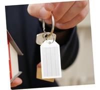 Housoutil 50 Pièces Étiquettes de Voyage Plastique avec Anneaux Fendus Étiquettes Blanches Réinscriptibles pour Bagages Clés et Valises Résistantes à Eau et