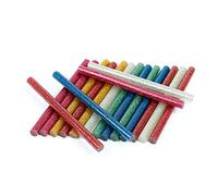 Housoutil 50 Pièces Lot de Bâtons de Colle Pailletée Multicolores Adhésif Thermofusible Écologique Forte pour Bricolage Décoration Scolaires et Réparations