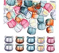 Housoutil 50 Pièces perles de chat jolies perles colorées charmes de chat Bonjour perles visage de chat perles entretoises chat perles pour bracelets perles d'animaux perles lâches un verre