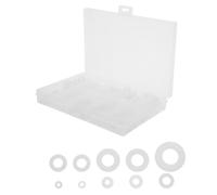 Housoutil 500 Pièces Rondelles en Nylon pour Fixations, Rondelles de Fixation de Vis, Blanches, M2 M2.5 M3 M4 M5 M6 M8, Résistantes la Chaleur, du Bruit, pour Équipements et Vis, Bricolage
