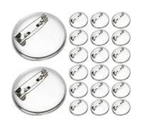 Housoutil 50pcs Plateaux Ronds en Alliage Argenté pour Épingles, Fermoirs Multifonctions, Accessoires Uniques et Stylés pour Créations DIY et Fêtes