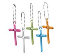 Housoutil 5pièces Breloques Forme De Croix Aluminium Pendentifs Décoratifs Pour Porte-clés Breloques Religieuses à Suspendre