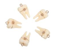 Housoutil 5pièces Pendentifs Forme de Dent Résine Breloques Décoratives pour Colliers Fournitures de Bijouterie DIY Ornements pour Boucles Oreilles et Bracelets