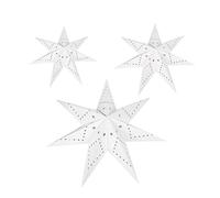 Housoutil 6 Pièces Décoration Étoile Papier Abat Jour Suspendu Creux Accessoire Luminaire pour Fête de Noël et Anniversaire